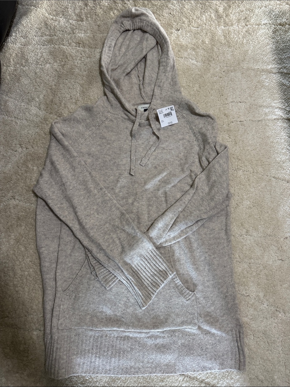 American Eagle Outfitters Men's Taupe Hoodie Sweater